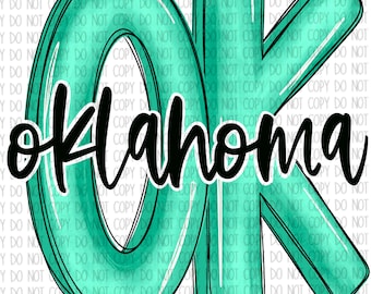 Oklahoma OK PNG, aquarelle brossée, fichier numérique, téléchargement par sublimation - png, dtf, impression