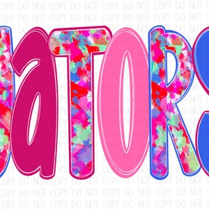 Spring Splatter Gators  PNG,  Spring Color Design - gators, Digital File, Sublimation Download -  PNG, DTF, Printing