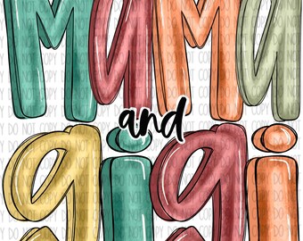 Mama & Gigi Aquarell Design PNG, Sublimation (Digitale Datei)