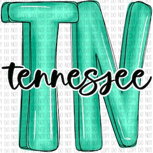 Tennessee TN PNG,  Water Color Brushed Design, Digital File, Sublimation Download -  png, dtf, Printing