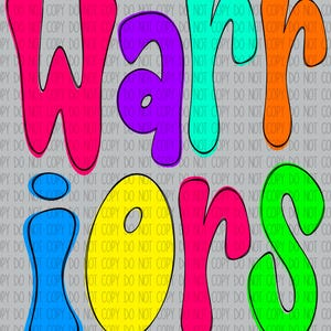 Warriors Mascot PNG, Bright Color Mascot Design - Warriors, Digital File, Sublimation Download -  PNG, DTF, Printing