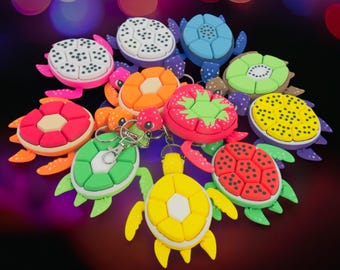 Fruit Turtle Sensory Fidget Toy | Fun Stress Relief Keychain, Anxiety Mental Health, ADHD Autism Neurodiversity, Mechanical Keyboard Clicker