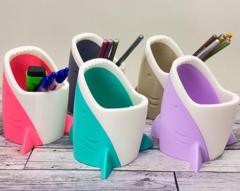 Shark Pencil Pot & Storage | Perfect Gift Idea for Marine Life Teachers Rangers Biologists Office Desk (Buy 2+ for a FREE Mini Fidget Toy!)