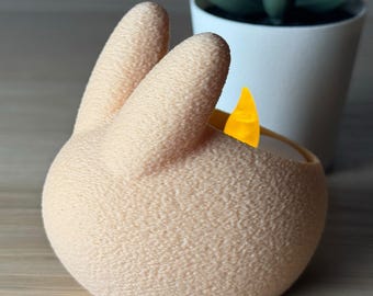 Bunny Tealight Candle Holder – Pastel Peach | Battery LED light Included | Cute Bunny Decor for Home Nursery Easter Gift Ideas