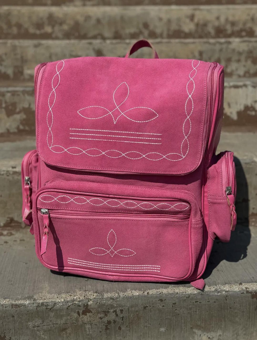 Boot Stitch Pink Backpack - Etsy