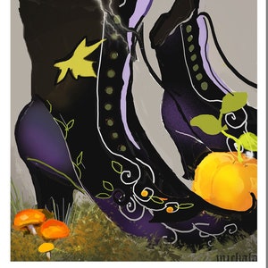 Witches Boots Halloween Card: Handmade Trick or Treat Greeting