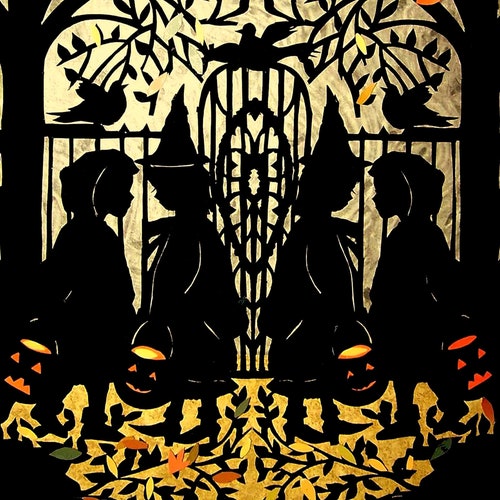 Bewitching 5x7 Halloween Card, Witches Halloween Cards,  5x7 Ravens, Fall Card,Spooky, Cute Kids Halloween coven Card