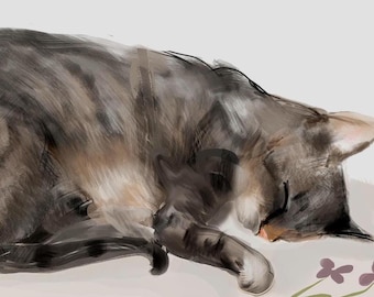 Tiger Tabby Cat Sympathy Card: Pet Loss Bereavement Card