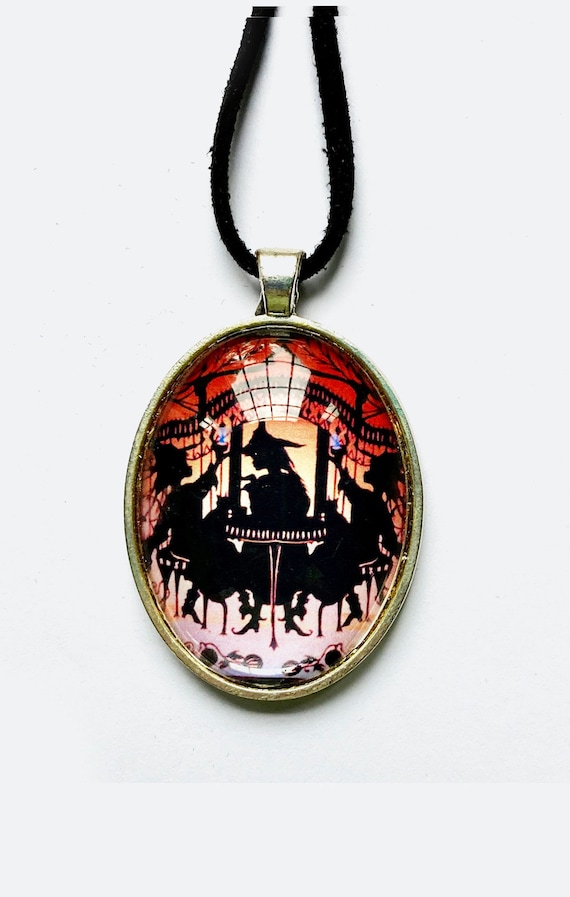 Halloween Witch Pendant//halloween jewelry