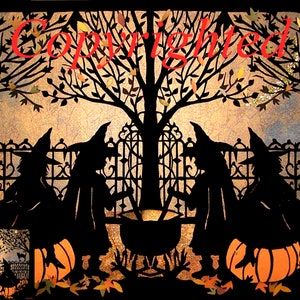 5x7 Great Pumpkin Halloween, Card, Halloween Decor, Black Cat Halloween Card, Paper Cut Design