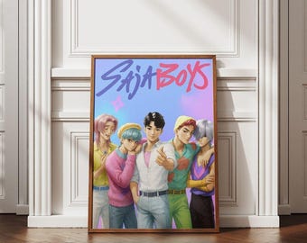 Saja Boy Kpop Poster, Full Color Edition Digital Wall Art, Artsy Room Wall Decor, Instant Digital Download, Printable Wall Art