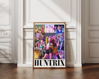 HUNTRIX Pop Idol Collage, K-Pop Girl Group Art, Dynamic Grid Poster, Digital Print, Aesthetic Decor, K-Pop Decor, Instant Digital Download