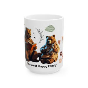 Bear Family Ceramic Coffee Mug: Heartwarming Animal Lover Gift