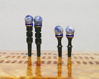 Natural Blue Sodalite Stone Cribbage Pegs - Choose Tall or Short - Game supplies