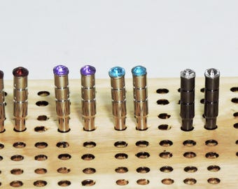January thru April Birthstone Cribbage Pegs: - Custom Color Choice (Set of 2) V.1