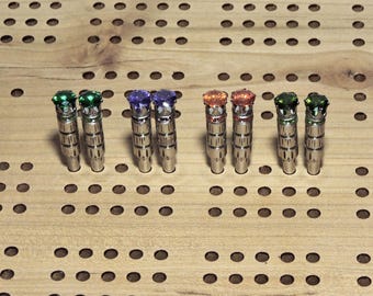 May thru August Birthstone Color Cribbage Pegs - (Set of 2) V.3