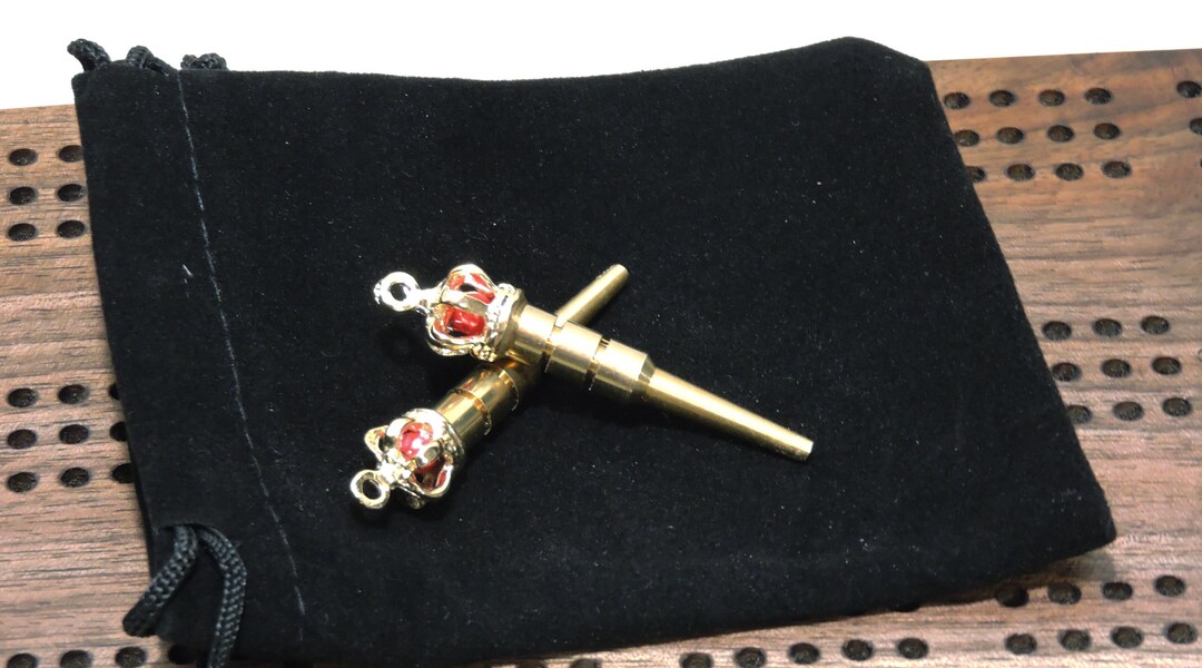 Kings Crown V.3 Golden Premium Fancy Cribbage Peg Game Scoring Markers