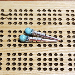 Natural Turquoise OR Dalmatian Jasper Cribbage Pegs Choose Turquoise OR Dalmation Jasper Sale is for your choice of 2 pegs image 4