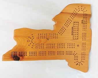 Cribbage - New York State Shape - Ready to Ship - Cards & Pegs Included | 3PCB-NYS1