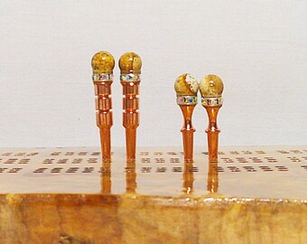 Natural Picture Jasper Stone Cribbage Pegs - Scoring Pins - Tall or Short - Gaming Supplies