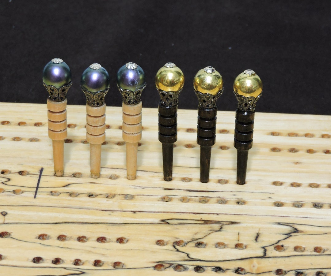 Wooden Cribbage Pegs Gift Idea Set of 6 Scoring Pegs Game Pieces