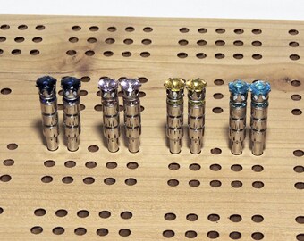 September-December Birthstone Color Cribbage Pegs: (Set of 2) V.3
