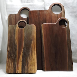 Handcrafted Solid One Piece Walnut Cutting Board with Handle: Farmhouse Charcuterie Board