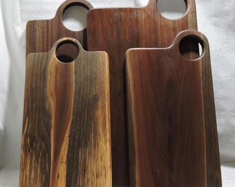 Handcrafted Walnut Cutting Board with Handle: Farmhouse Charcuterie Board