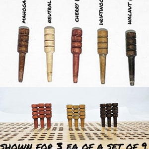 Wooden Replacement Pegs Sets of 6,9,12,15,20, or individually. Kitchen Grocery List Pegs, Game Pieces image 6