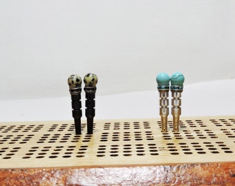 Natural Turquoise OR Dalmatian Jasper Cribbage Pegs - Choose Turquoise OR Dalmation Jasper - Sale is for your choice of 2 pegs