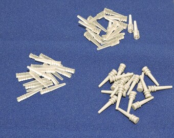 Plastic 3D resin pegs pins - Clear - Grey