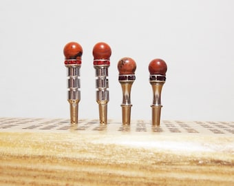 Natural Red Jasper Stone Bead Cribbage Pegs - Game Night - Tall or Short