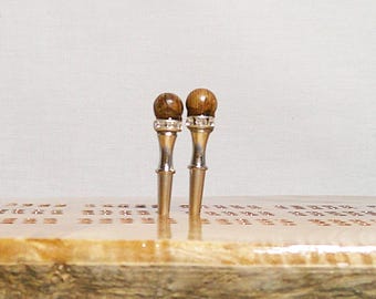 Wooden Natural Stripe Round Bead Cribbage Peg - Scoring Marker - SET OF 2 PEGS