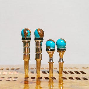 Bronzite & Synthetic Turquoise Cribbage Pegs - Choice of 2