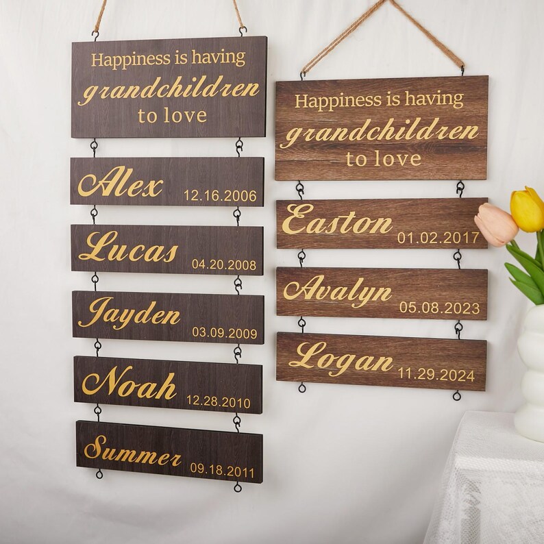 Personalized Wooden Name Sign,custom Wooden Signs,family Name Date Sign ...