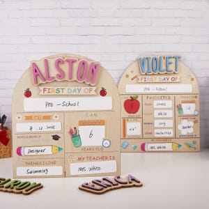 First And Last Day Of School Sign, Reusable Back to School Sign For Photos, Reusable Dry Erase Board, Custom Name 1st Day Of School Board