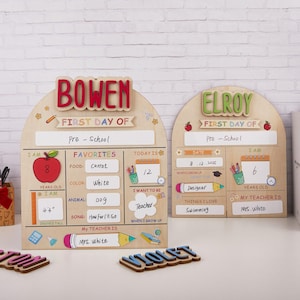 First And Last Day Of School Sign, Reusable Back to School Sign For Photos, Reusable Dry Erase Board, Custom Name 1st Day Of School Board