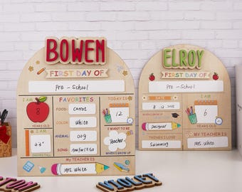 First And Last Day Of School Sign, Reusable Back to School Sign For Photos, Reusable Dry Erase Board, Custom Name 1st Day Of School Board