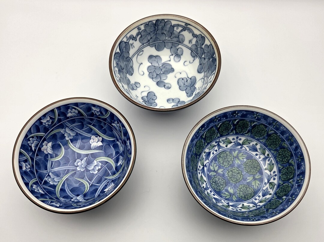 Vintage Japanese Porcelain Rice Bowls - Etsy