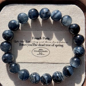 10mm Natural Glacier Blue Rabbit Hair Rutilated Quartz Bracelet 10咪天然千层冰川蓝兔毛圆珠手串