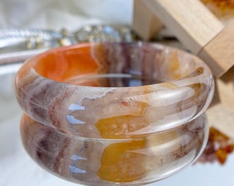 Natural Amethyst Auralite Crystal With Agate Bangles