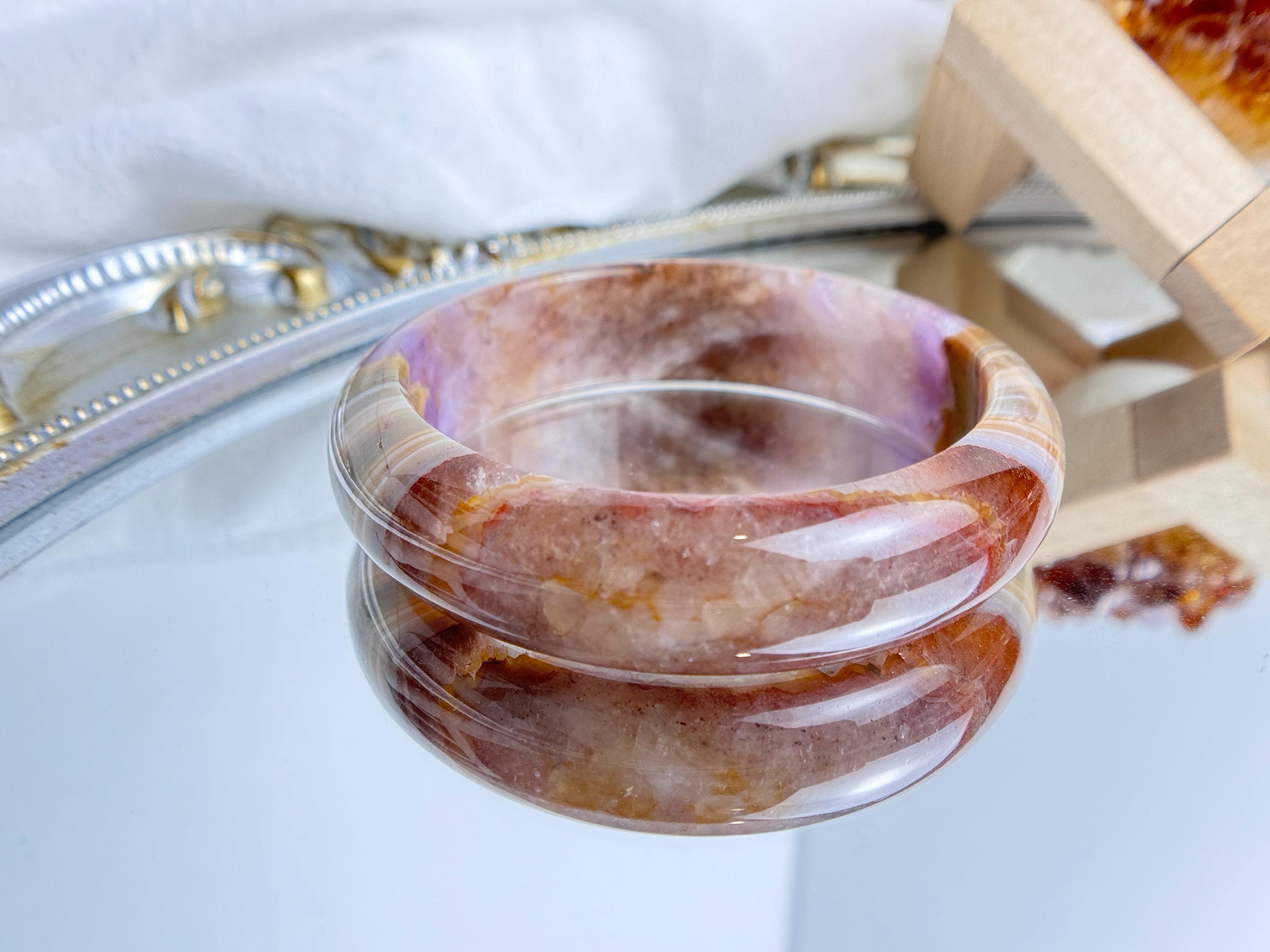 Natural Auralite 23 Crystal With Agate Bangles | Women's
