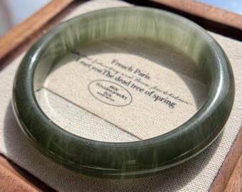 Natural High Quality Green Rabbit Quartz Bangle | 56mm Inner Diameter