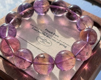 18mm Natural Ametrine Beaded Bracelet