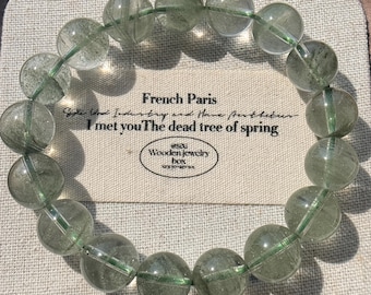 11mm Natural Green Phantom Quartz Beaded Bracelet