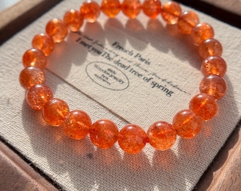 8mm Natural High Quality Golden Sunstone Beaded Bracelet | Gemstone Jewelry