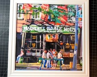 McSorley's Ale House Irish Pub Art Large Square Framed. NYC Art. Lower Eastside Gwen Meyerson