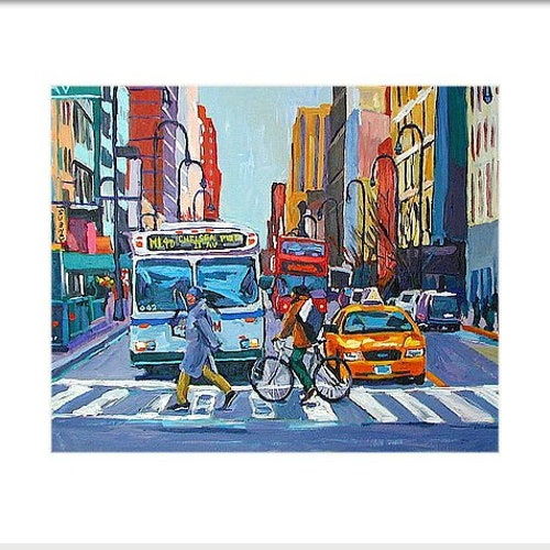 New York Art Print. NYC Painting Radio City Music Hall Etsy