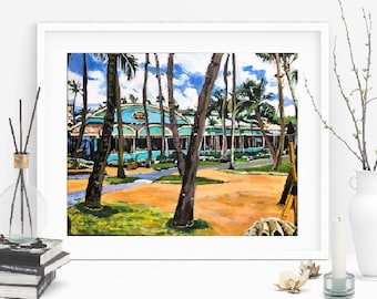 Maui Hawaii Art, Mama's Fish House, Living Room Decor. Travel Art, Hawaiian Painting Tropical art print Gwen Meyerson