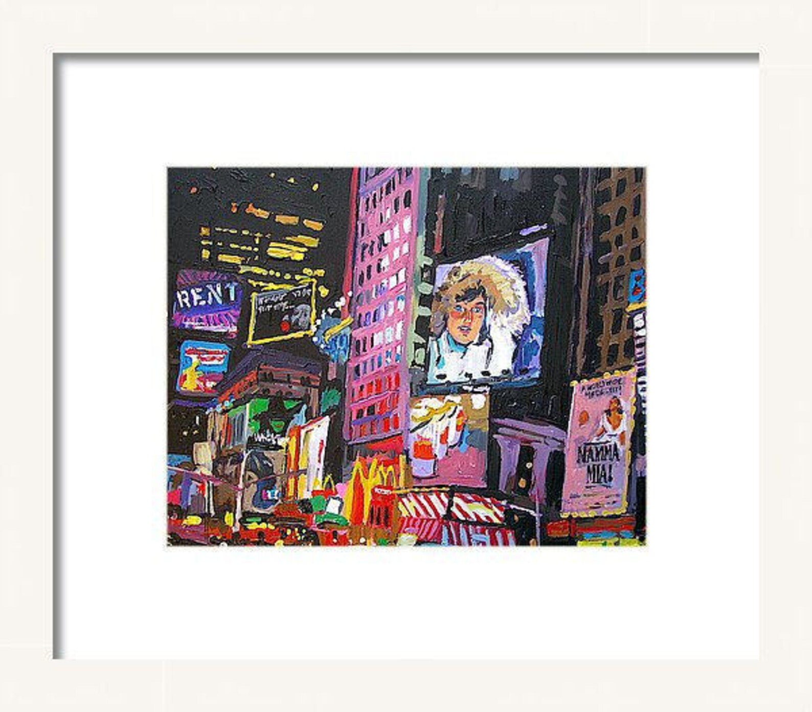 New York Art. Wall Art. NYC Decor. Broadway at Night. Times Etsy